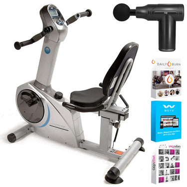 Stamina 15-9100 Elite Total Body Recumbent Bike + Massage Gun Bundle