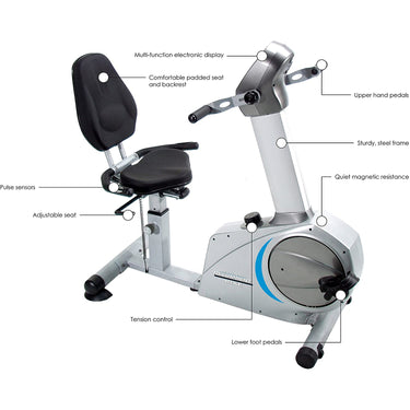 Stamina 15-9100 Elite Total Body Recumbent Bike + Massage Gun Bundle