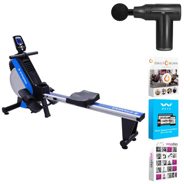 Stamina 35-1409 DT Plus Magnetic/Air Resistance Rowing Machine + Massage Gun Bundle