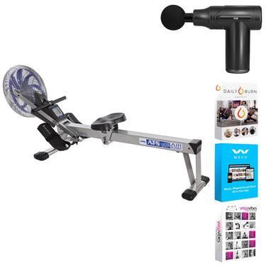 Stamina 35-1405 ATS Air Resistance Rowing Machine + Massage Gun Bundle