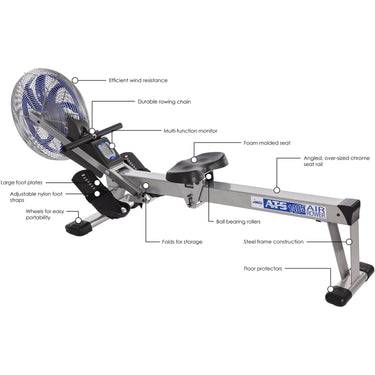 Stamina 35-1405 ATS Air Resistance Rowing Machine + Massage Gun Bundle