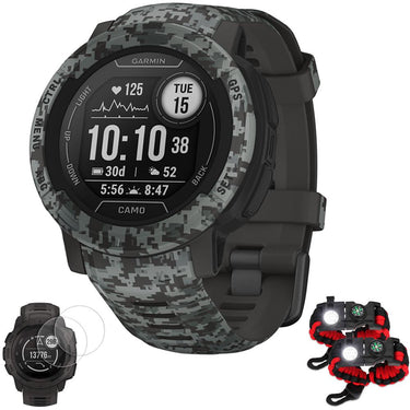 Garmin Instinct 2 Camo Edition GPS Smartwatch/Fitness Tracker + Accessories Bundle