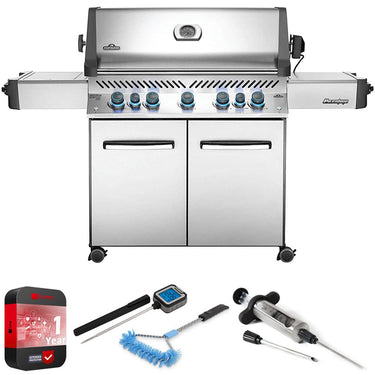 Napoleon Prestige 665 Propane Outdoor Grill w/ 5 Burner + Warranty Bundle