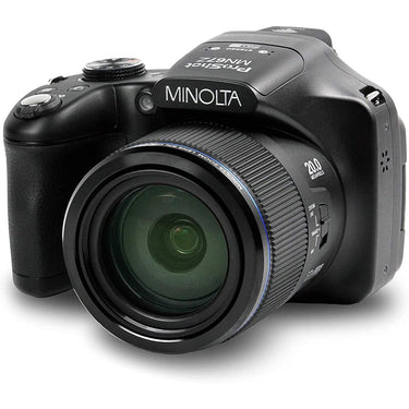 Minolta 20MP HD Bridge Digital Camera w/ 67x Optical Zoom Black+64GB Card & Bag