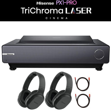 Hisense PX1-PRO 90-130" Ultra Short Throw 4K HDR LASER Projector + Headphone Bundle