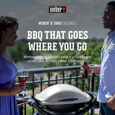 Weber Q 2000 Portable Gas Grill, Liquid Propane - Titanium (53060001)