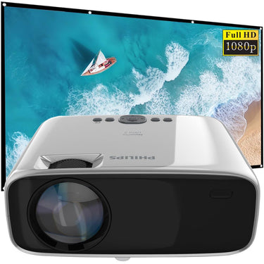 Philips NeoPix Ultra 2 Full HD Smart Compact LCD Projector w/ 120" Projector Screen