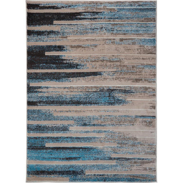 Deco Home Blue/Tan Modern Indoor Area Rug with Non-Slip Backing, 5.25' x 7.5' - Open Box