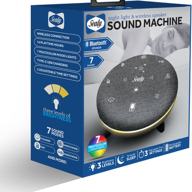 Sealy Bluetooth Sleep Speaker with Adjustable Mood Lighting - Gray Fabric