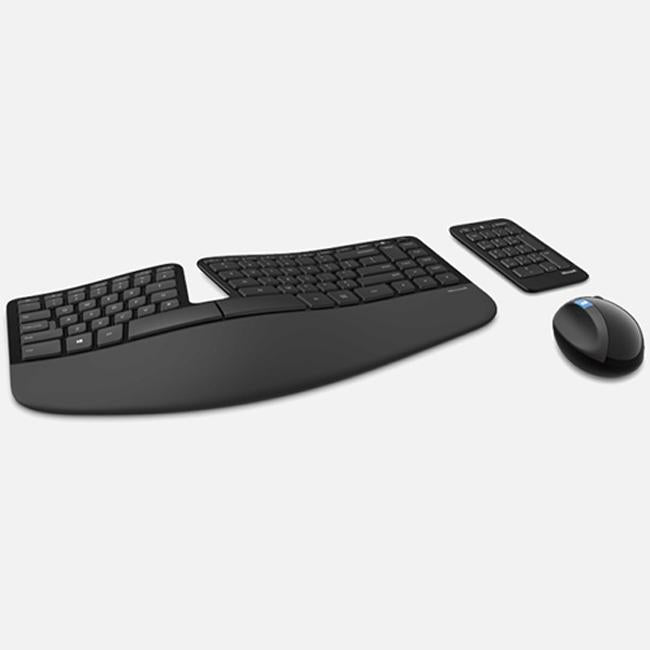 Microsoft Sculpt Ergonomic Wireless Desktop Keyboard and Mouse, Black (L5V-00001)