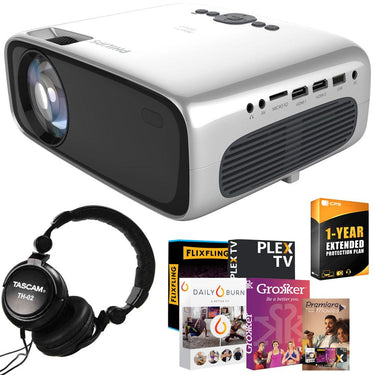 Philips NeoPix Ultra 2 FHD LCD Projector Bundle with TH-02 Headphones and Warranty