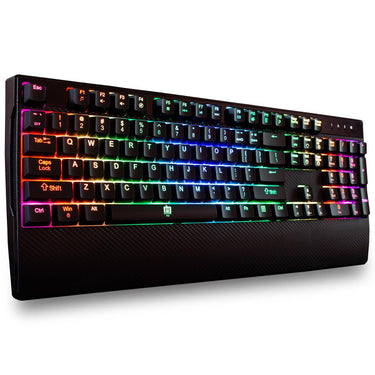 Deco Gear Mechanical Gaming Keyboard, RGB Back Lighting, Black w/ Microphone Bundle