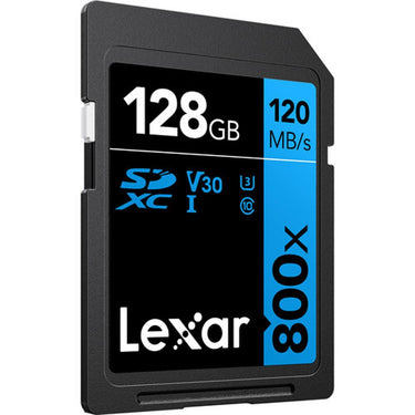 Lexar 128GB High-Performance 800x UHS-I SDHC Memory Card BLUE with Reader Bundle