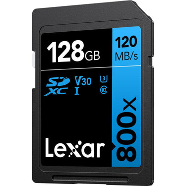 Lexar 128GB High-Performance 800x UHS-I SDHC Memory Card BLUE with Reader Bundle