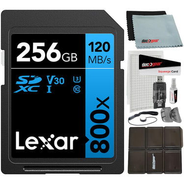 Lexar 256GB High-Performance 800x UHS-I SDHC Memory Card BLUE with Reader Bundle