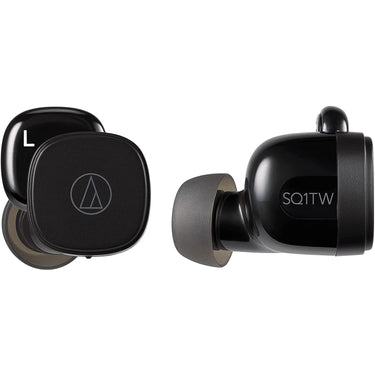 Audio-Technica ATH-SQ1TW Wireless Earbuds with Charging Case, Black