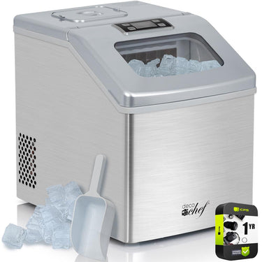 Deco Chef Countertop Portable Ice Maker 40 lb/Day Steel with Extended Warranty