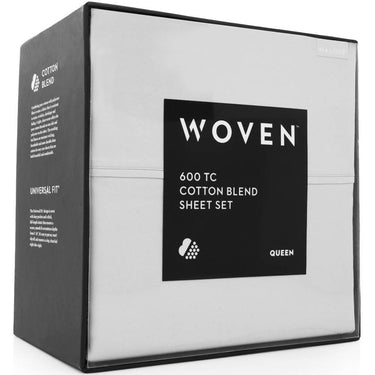 Malouf 600 Thread Count Cotton Blend Sheet Set, Full - Ash (MA06FFASCS)