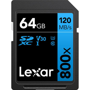 Lexar 64GB High-Performance 800x UHS-I SDXC Memory Card BLUE Series - (4-Pack)