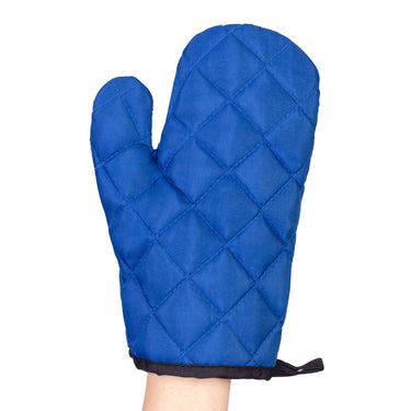 Deco Essentials 3 Piece BBQ Tool Set with Custom Blue Apron, Spatula, Tongs, Fork and Oven Mitt