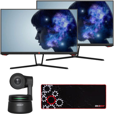 Deco Gear 25" Gaming Monitor, 1080P FHD, IPS, 144 Hz Bundle with OBSBOT Tiny-AI Webcam