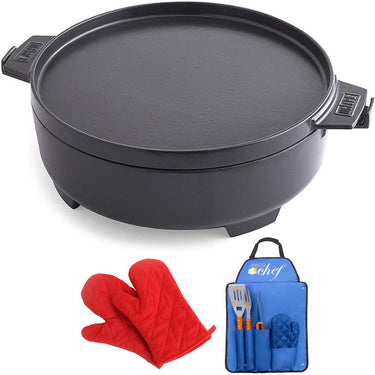 Weber 7.25 quarts Dutch Oven Duo Cast Iron Black with Deco BBQ Tool Set