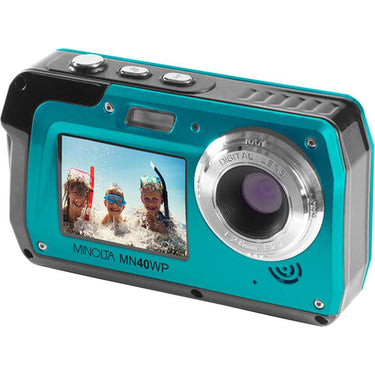 Minolta 48 MP Dual Screen 2.7K Ultra HD Waterproof Digital Camera - MN40WP-BL - Open Box