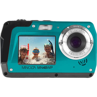 Minolta 48 MP Dual Screen 2.7K Ultra HD Waterproof Digital Camera - MN40WP-BL - Open Box