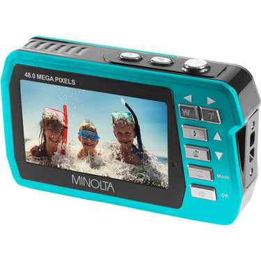 Minolta 48 MP Dual Screen 2.7K Ultra HD Waterproof Digital Camera - MN40WP-BL - Open Box
