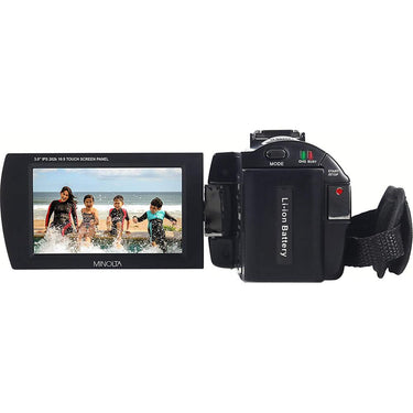 Minolta 4K Ultra HD 30 Mega Pixels Night Vision Digital Camcorder Black Open Box