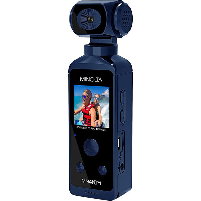 Minolta MN4KP1 4K Ultra HD Pocket Camcorder w/WiFi & Waterproof Housing (Blue)