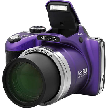 Minolta Pro Shot 16MP Digital Camera with 53x Optical Zoom - Purple - Open Box