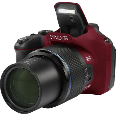 Minolta MN67Z 20 MP / 1080p HD Bridge Digital Camera w/67x Optical Zoom (Red) - Open Box