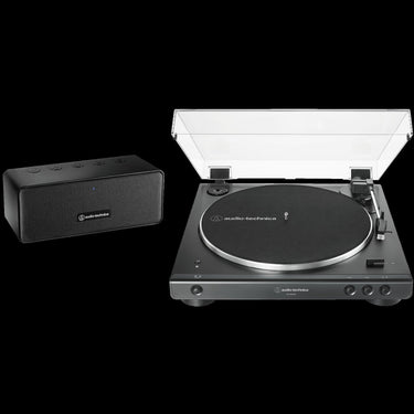 Audio-Technica AT-LP60XSPBT Automatic Wireless Turntable and Speaker System, Black