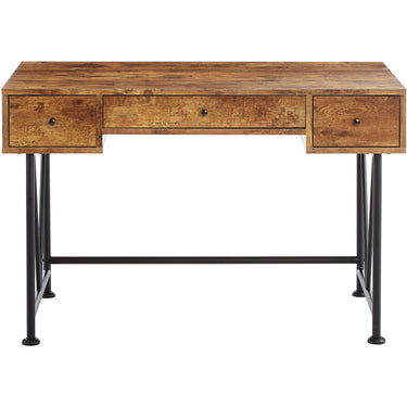 Coaster Furniture Analiese 3-Drawer Writing Desk, Antique Nutmeg/Black