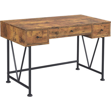Coaster Furniture Analiese 3-Drawer Writing Desk, Antique Nutmeg/Black