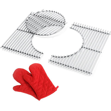 Weber Gourmet Barbeque System Spirit 300 Series Steel Grates with Oven Mitt