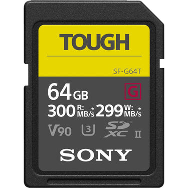 Sony 64GB SF-G Series TOUGH UHS-II SDXC Memory Card 300/299MB/s SF-G64T, Open Box
