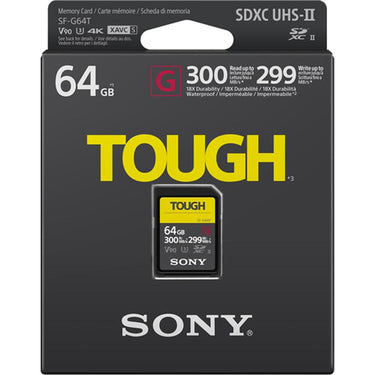 Sony 64GB SF-G Series TOUGH UHS-II SDXC Memory Card 300/299MB/s SF-G64T, Open Box