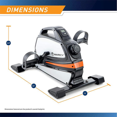 Marcy Portable Magnetic-Mini Cycle, Compact Cardio Exerciser w/ Massage Gun Bundle