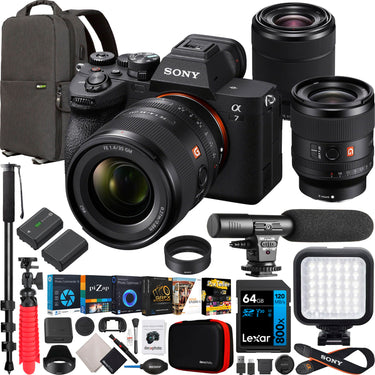 Sony a7 IV Full Frame Mirrorless Camera + FE 35mm F1.4 GM + 28-70mm 2 Lens Kit Bundle