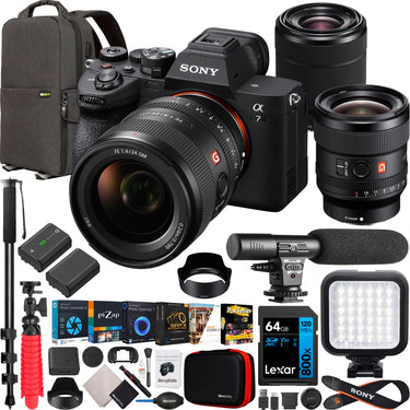 Sony a7 IV Full Frame Mirrorless Camera + 24mm F1.4 GM + 28-70mm 2 Lens Kit Bundle