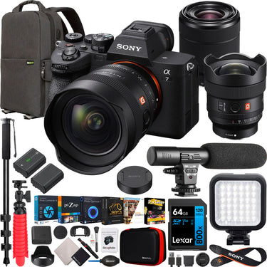 Sony a7 IV Full Frame Mirrorless Camera + 14mm F1.8 GM + 28-70mm 2 Lens Kit Bundle