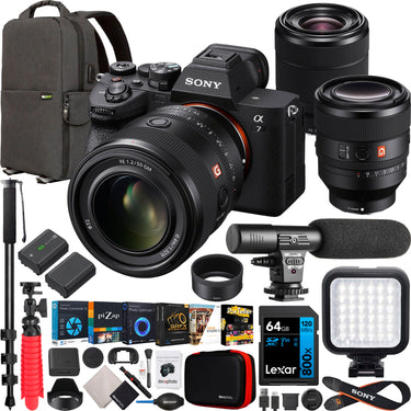 Sony a7 IV Full Frame Mirrorless Camera + FE 50mm F1.2 GM + 28-70mm 2 Lens Kit Bundle