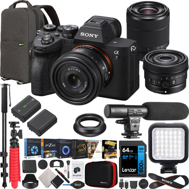 Sony a7 IV Full Frame Mirrorless Camera + FE 40mm F2.5 G + 28-70mm 2 Lens Kit Bundle