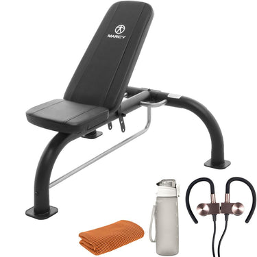 Marcy Multipurpose Utility Adjustable Weight Bench + Wireless Sport Earbuds