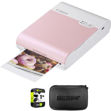 Canon SELPHY Square QX10 Compact Photo Printer Pink + Case and 1 Year Warranty