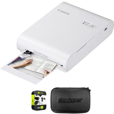 Canon SELPHY Square QX10 Compact Photo Printer White + Case and 1 Year Warranty