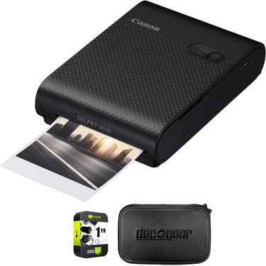 Canon SELPHY Square QX10 Compact Photo Printer Black + Case and 1 Year Warranty