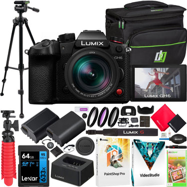 Panasonic LUMIX GH6 Mirrorless Camera Body + 12-60mm F2.8-4 LEICA Lens Kit DC-GH6LK Bundle